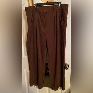 HALARA Mid-Rise Brown Corduroy Casual Plus Size Pants - Size 18